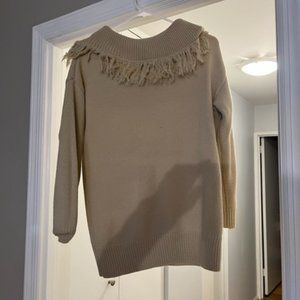 Fantastic Fawn Off Shoulder Fringe Sweater